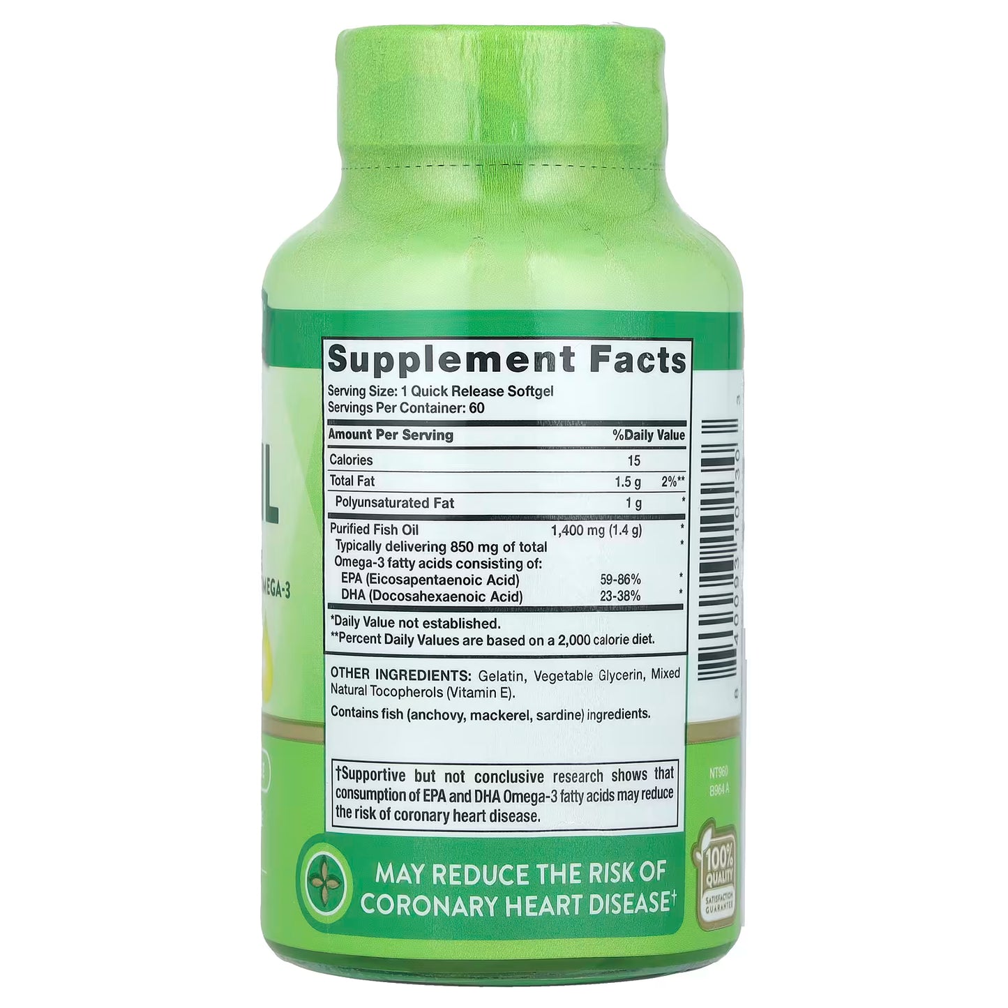Fish Oil 1400 MG 60 Caps Nature's Truth