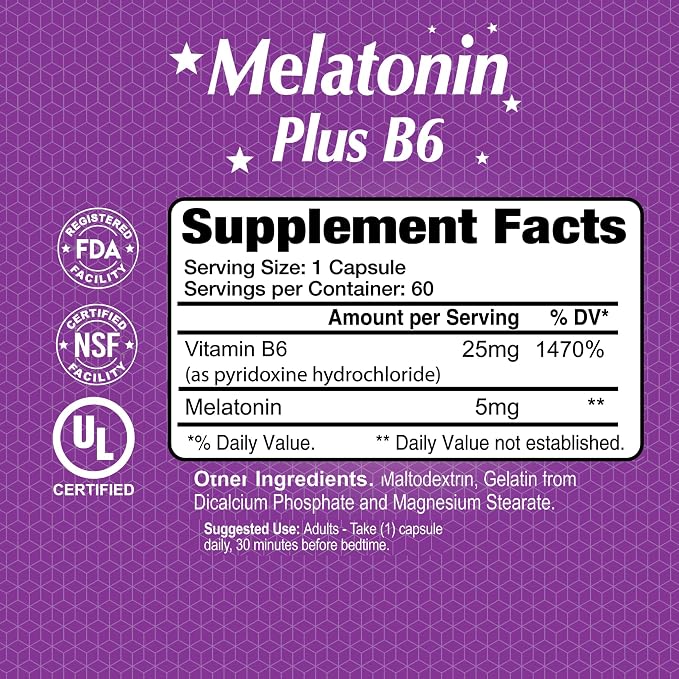 Melatonin Plus B6 60 Caps Alfa