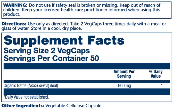 Nettle 900 MG 100 Caps Solaray