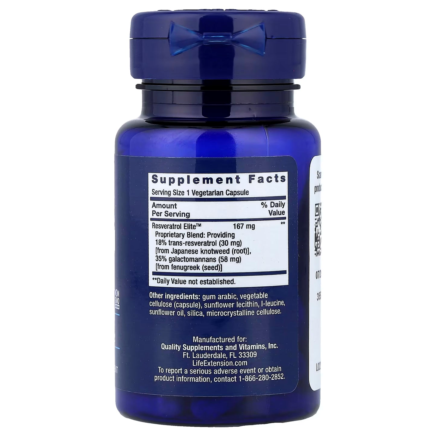 Resveratrol Elite 167MG 30 Caps Life Extension