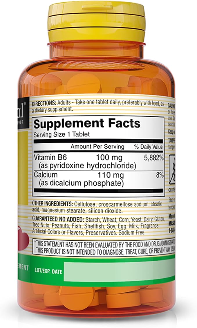 Vitamina B6 100 MG 100 Tabs Mason Natural