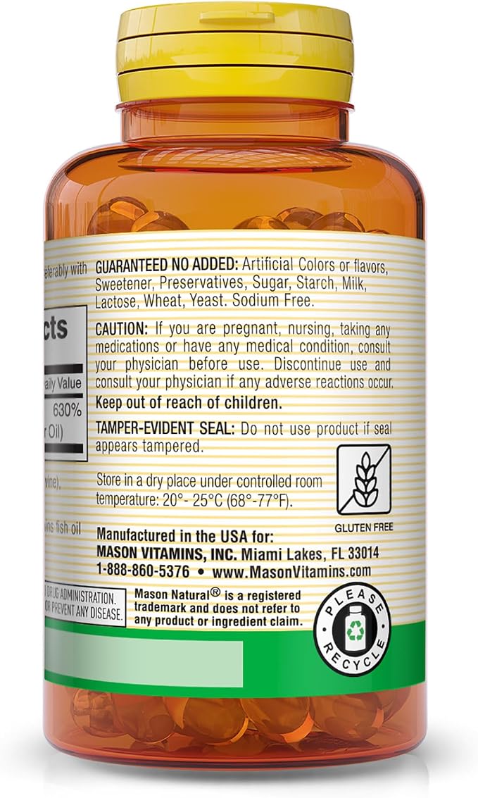 Vitamina D3 5000 IU 125 MCG 100 Tabs Mason Natural