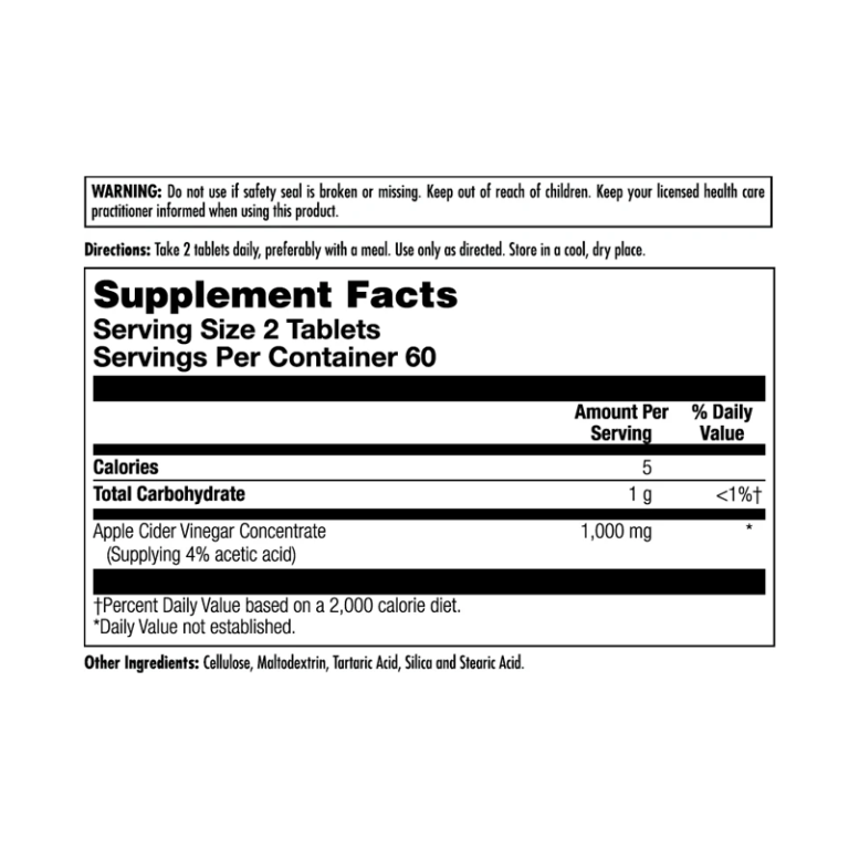 Apple Cider Vinegar 1000 MG KAL