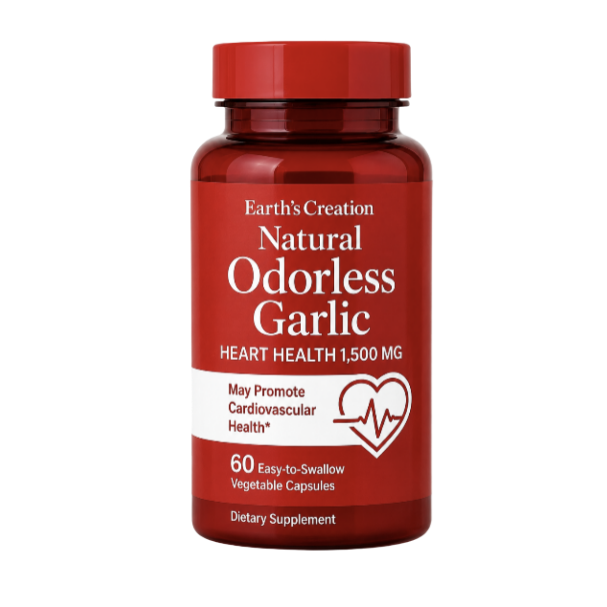 Odorless Garlic 1500MG 60 Caps Earths Creation