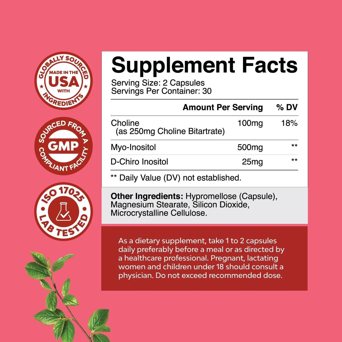 Myo & D-Chiro Inositol 60 Caps Nature's Craft
