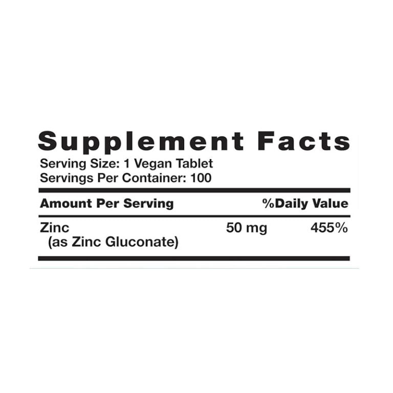 Zinc Quelado 50 MG 100 Tabs Nature's Truth