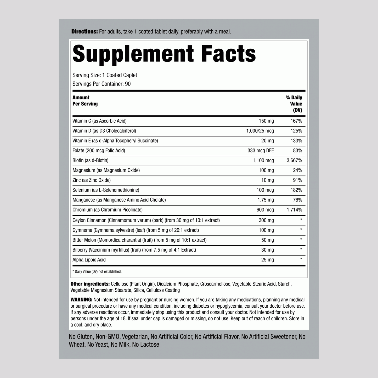 Diabetic Health Formula 90 Caps Piping Rock