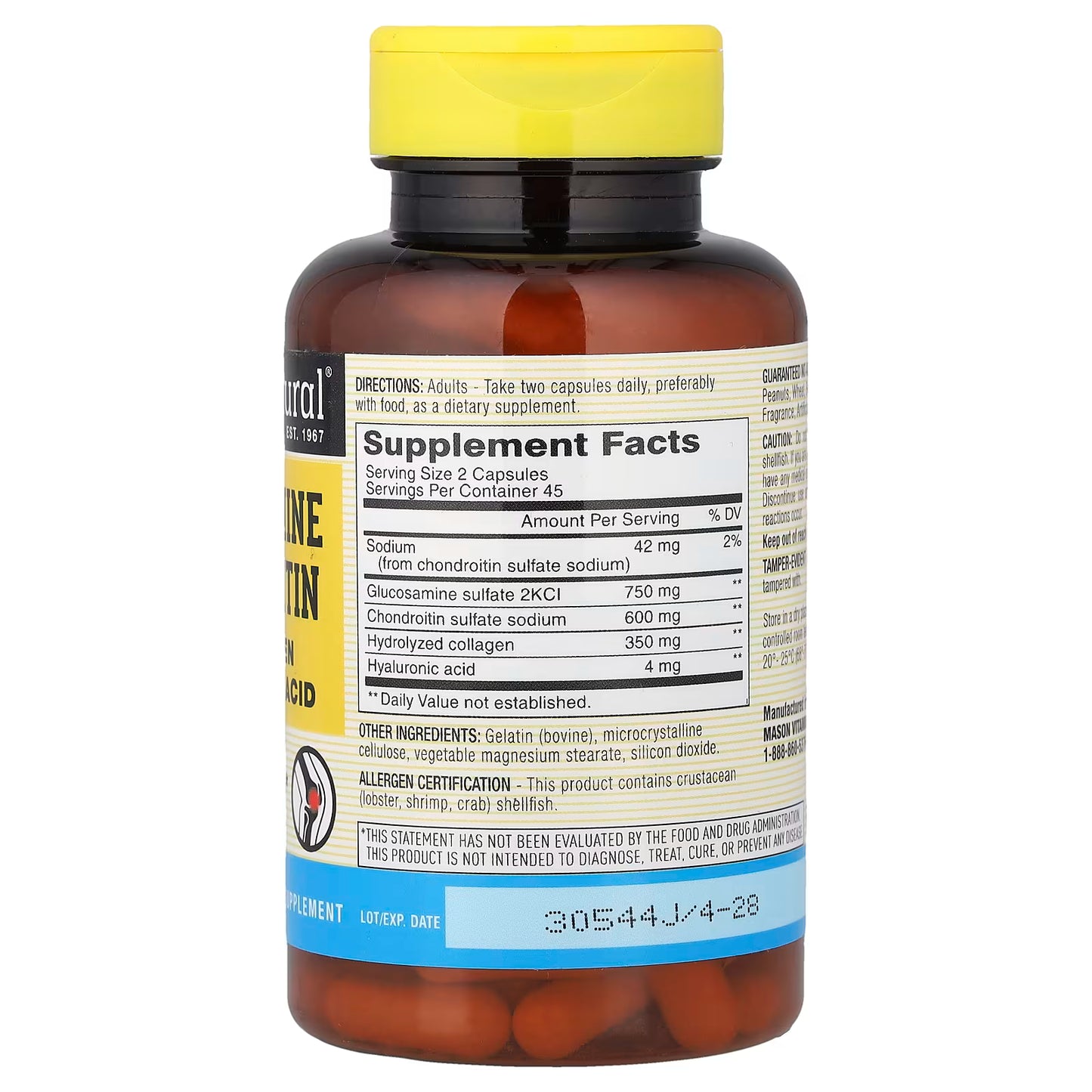 Glucosamina Condroitina 60 Caps Mason Natural