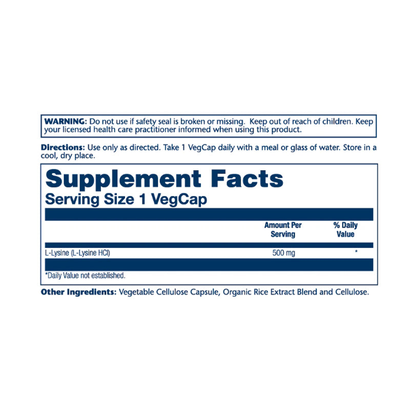 L-Lysine 500 MG 120 Caps Solaray