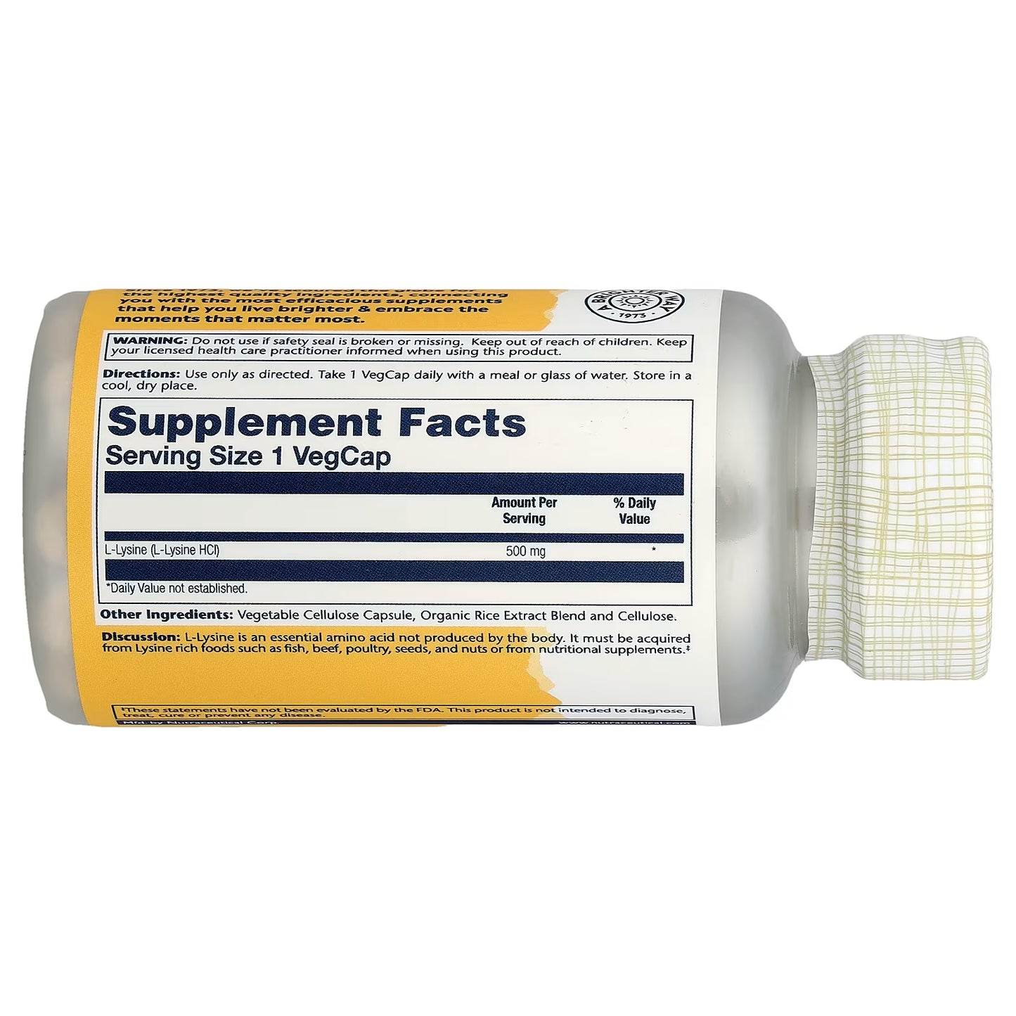 L-Lysine 500 MG 60 Caps Solaray