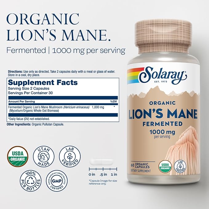 Lion's Mane 1000 MG 60 Caps Solaray
