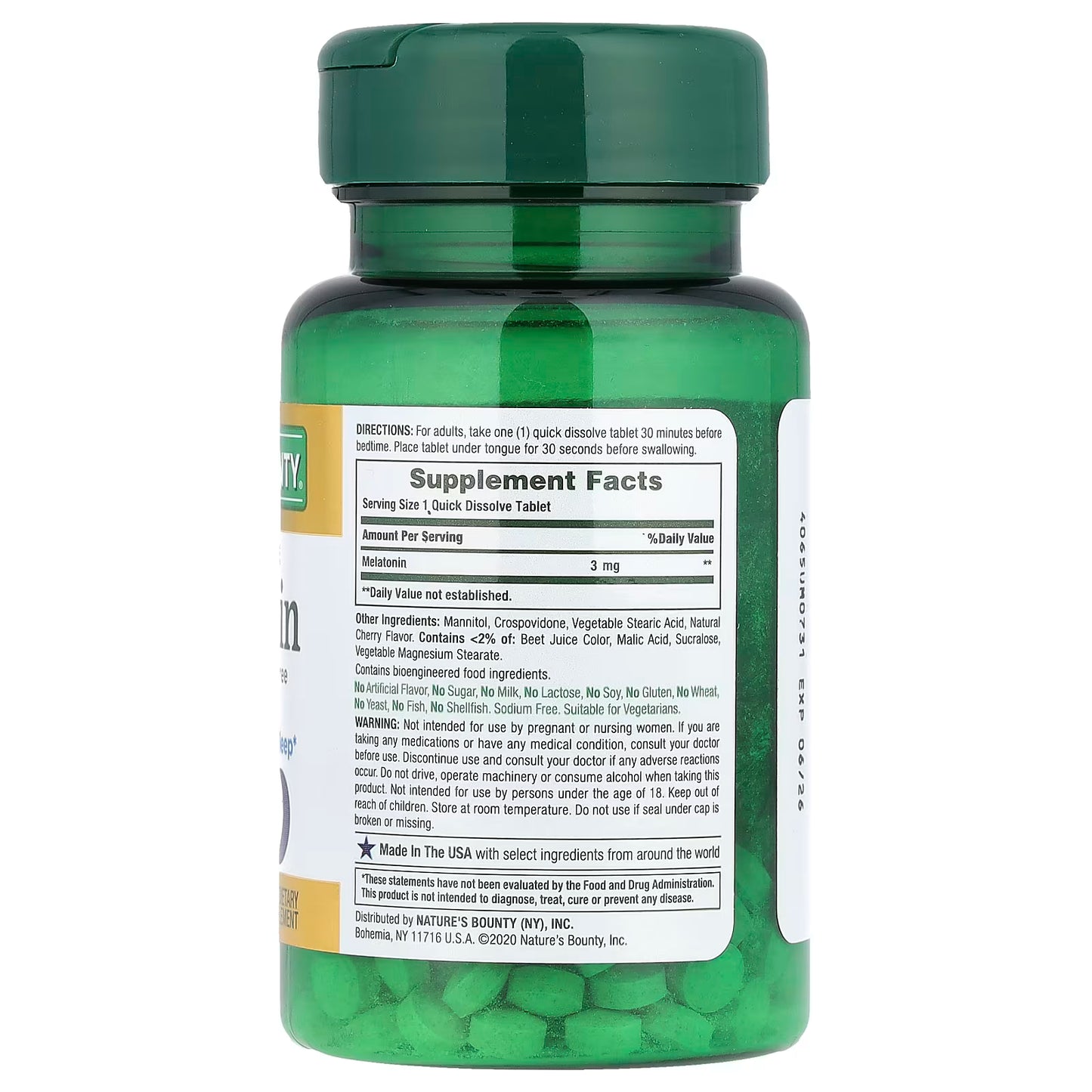 Melatonin 3 MG 120 Tabs Nature's Bounty