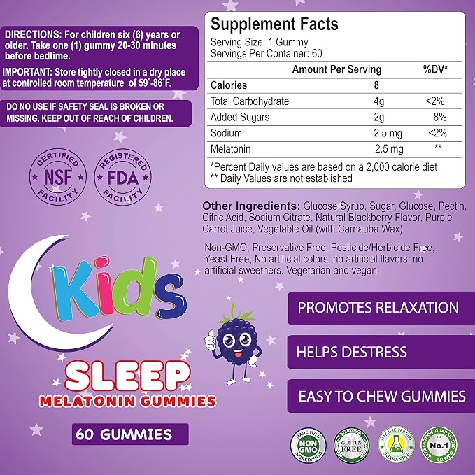 Melatonin 5 MG 60 Gummies Kids Alfa