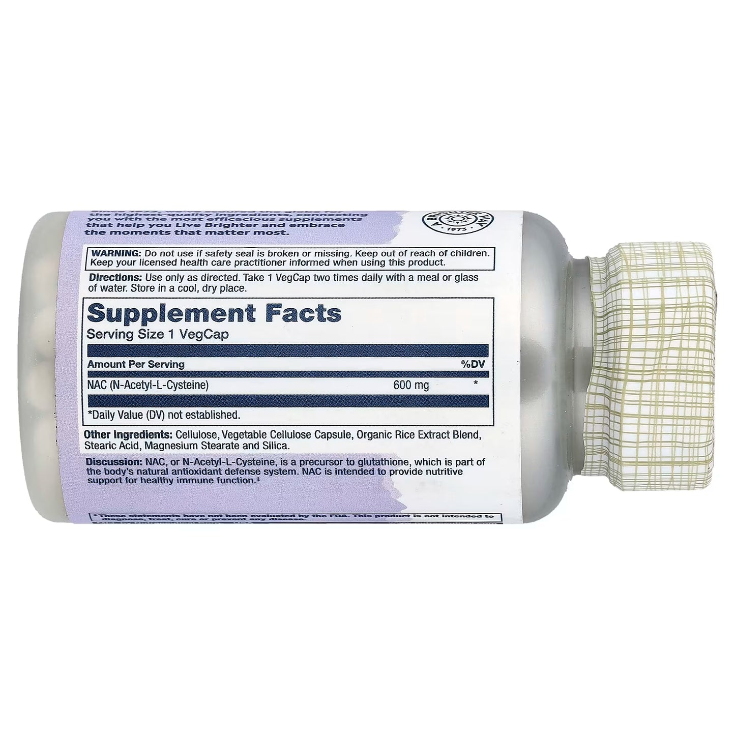 NAC 600 MG 60 Caps Solaray