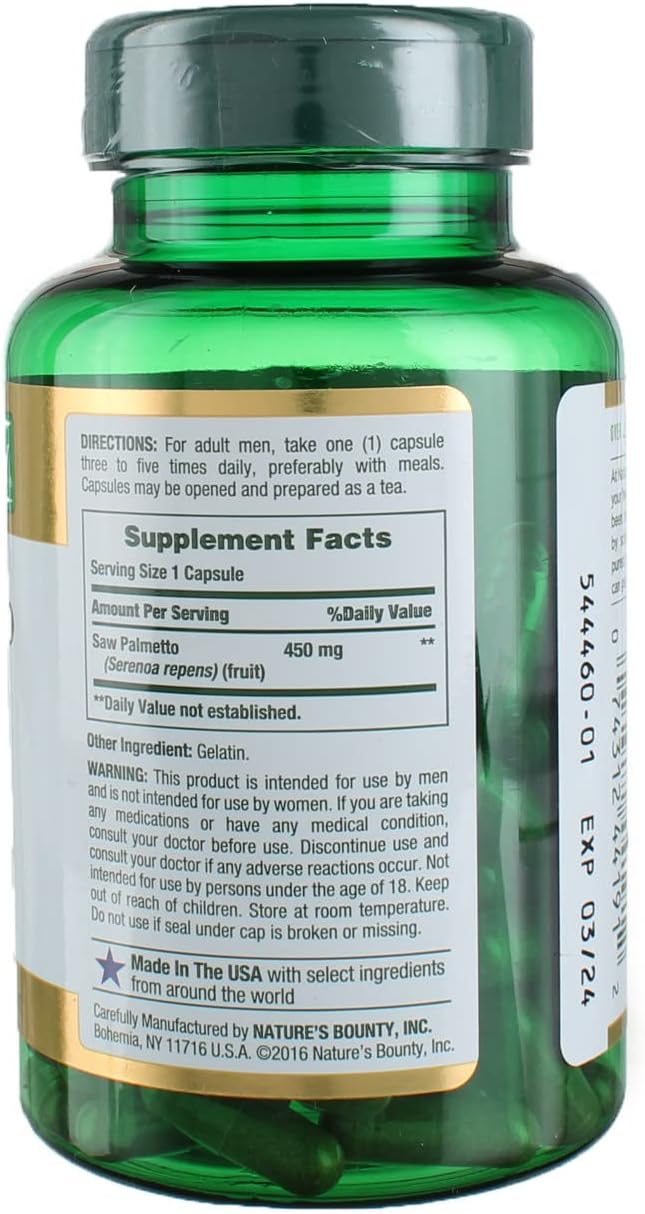 Saw Palmetto 450 MG 100 Caps Nature's Bounty