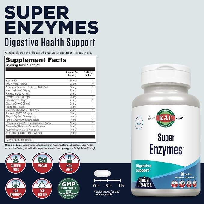 Super Enzymes 60 Caps KAL