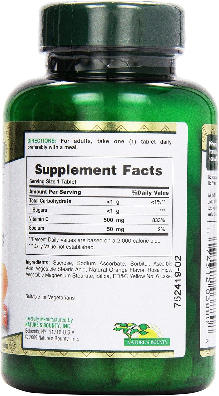 Vitamina C 500 Mg 100 Tbs Nature's Bounty