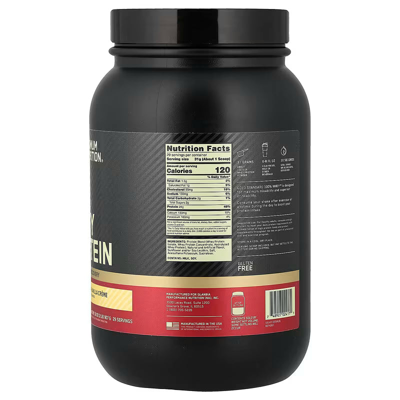 Whey Gold Standard Protein Vainilla 2 Lbs Optimum Nutrition