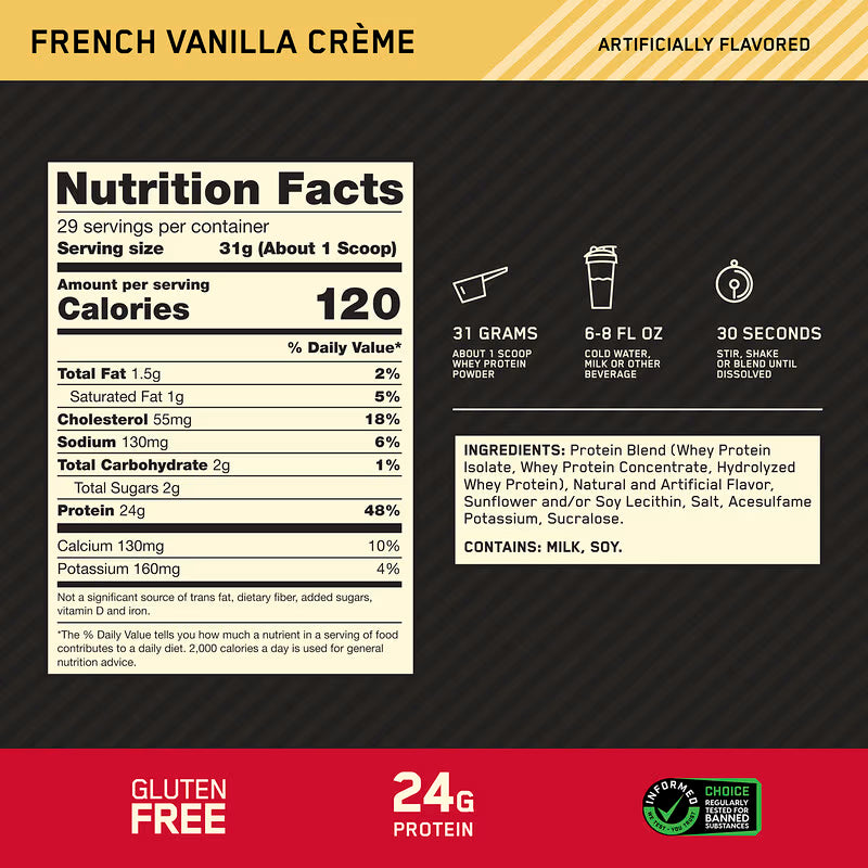 Whey Gold Standard Protein Vainilla 2 Lbs Optimum Nutrition
