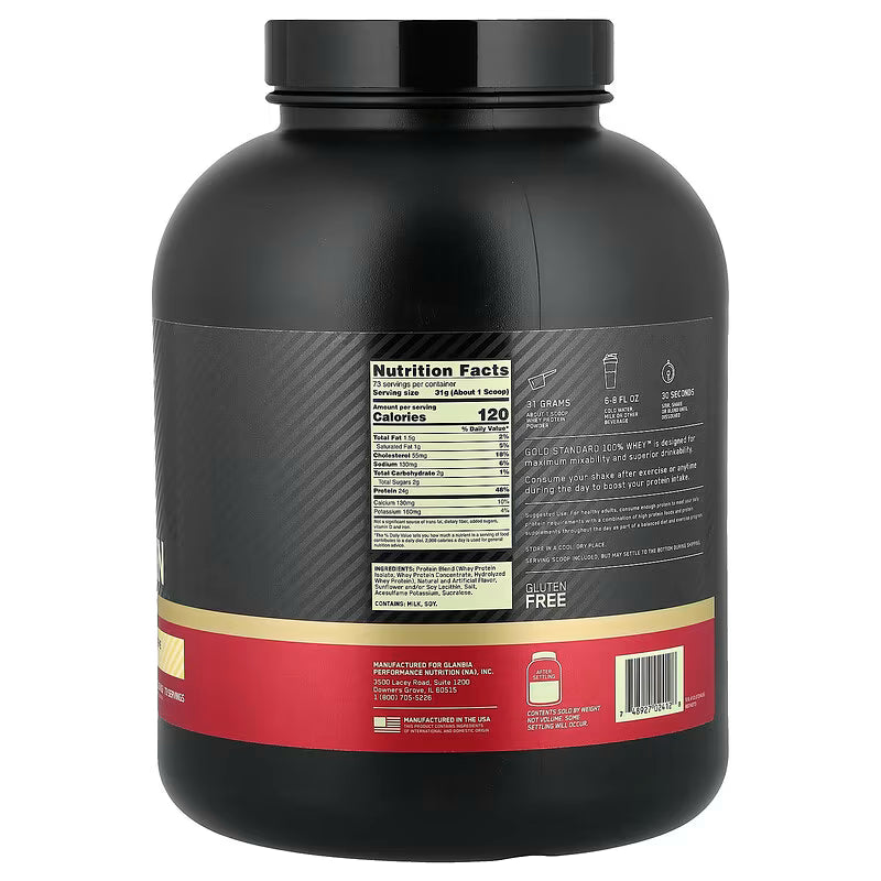 Whey Gold Standard Protein Vainilla 5 Lbs Optimum Nutrition