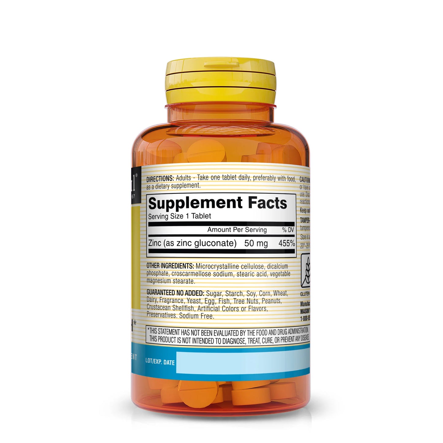 Zinc 50 MG 100 Caps Mason Natural