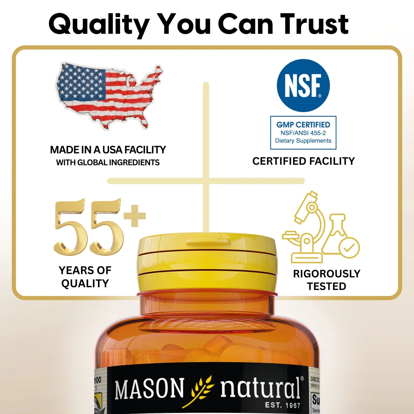 Zinc 50 MG 100 Caps Mason Natural