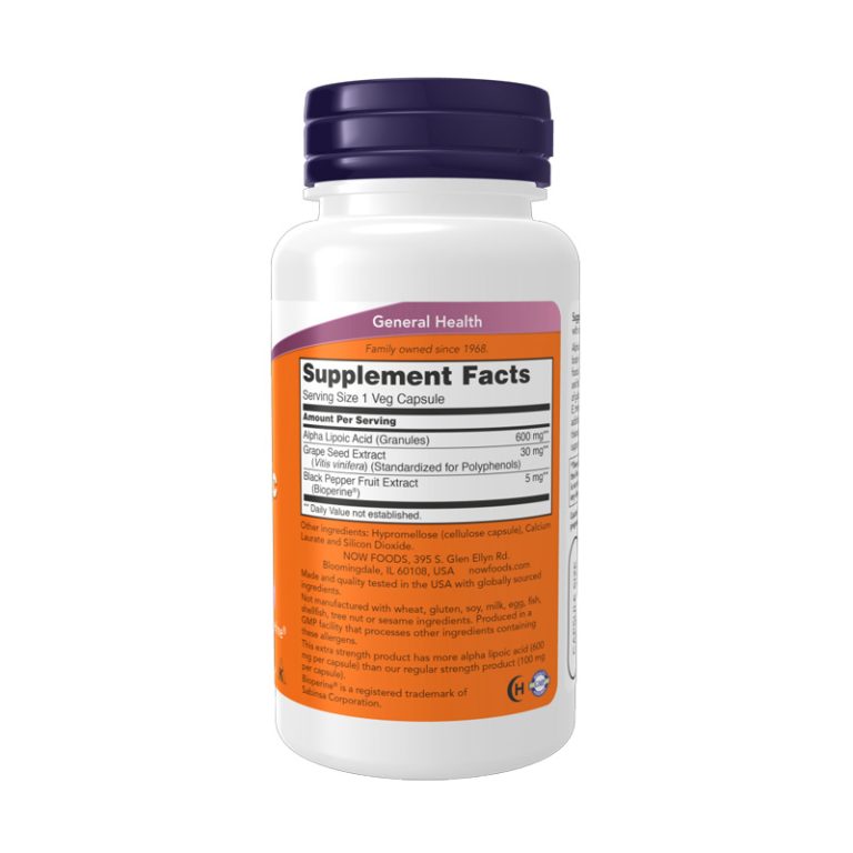 Acido Alfa Lipoico 600 MG 60 VegCaps NOW