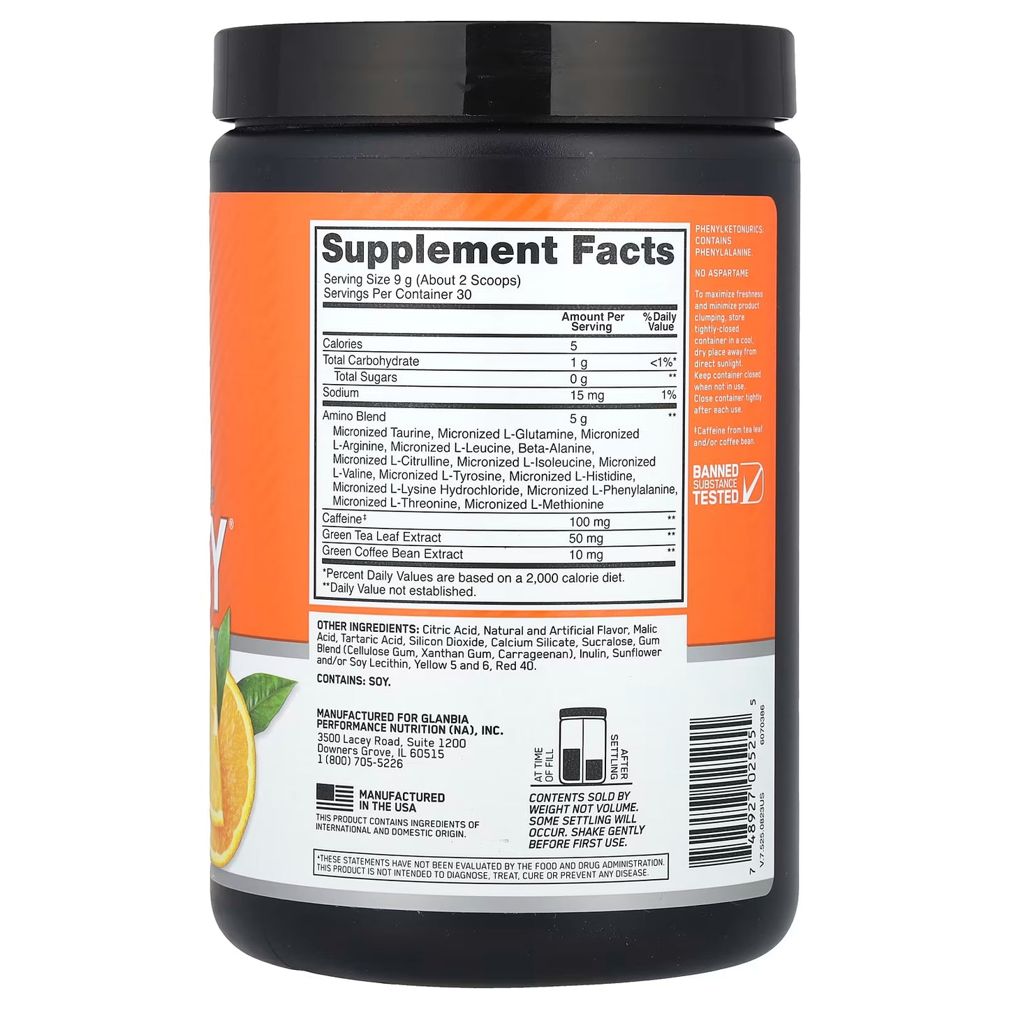 Amino Energy 270g Naranja Optimum Nutrition