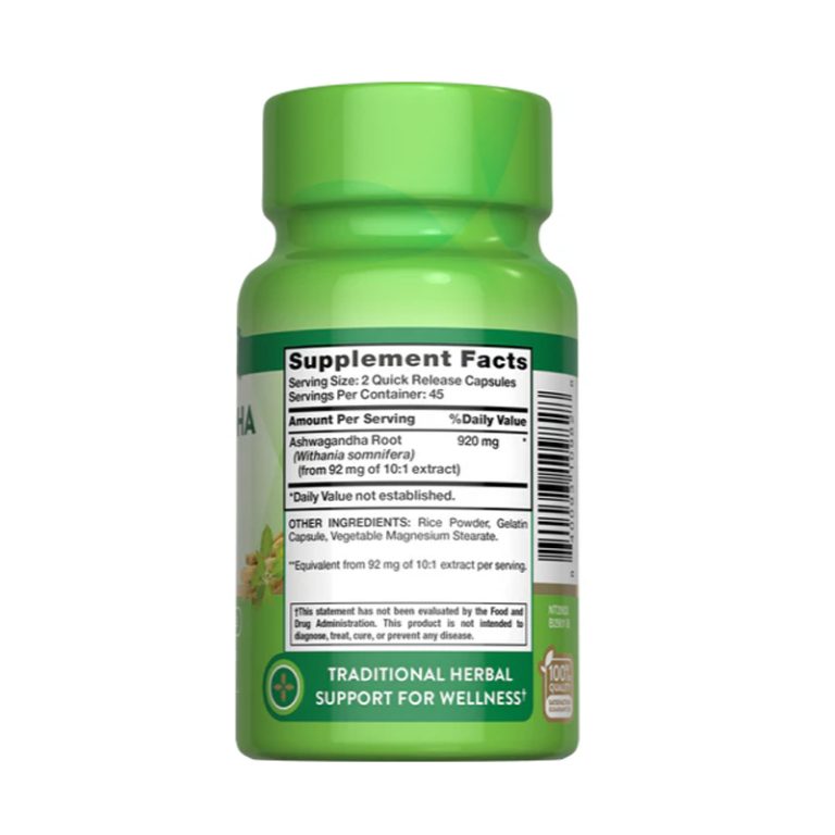Ashwagandha 920 MG 90 Caps Nature's Truth