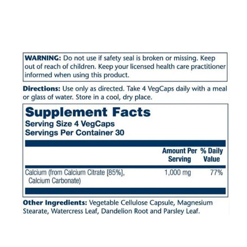 Calcio Citrato 1000 MG 120 Caps Solaray