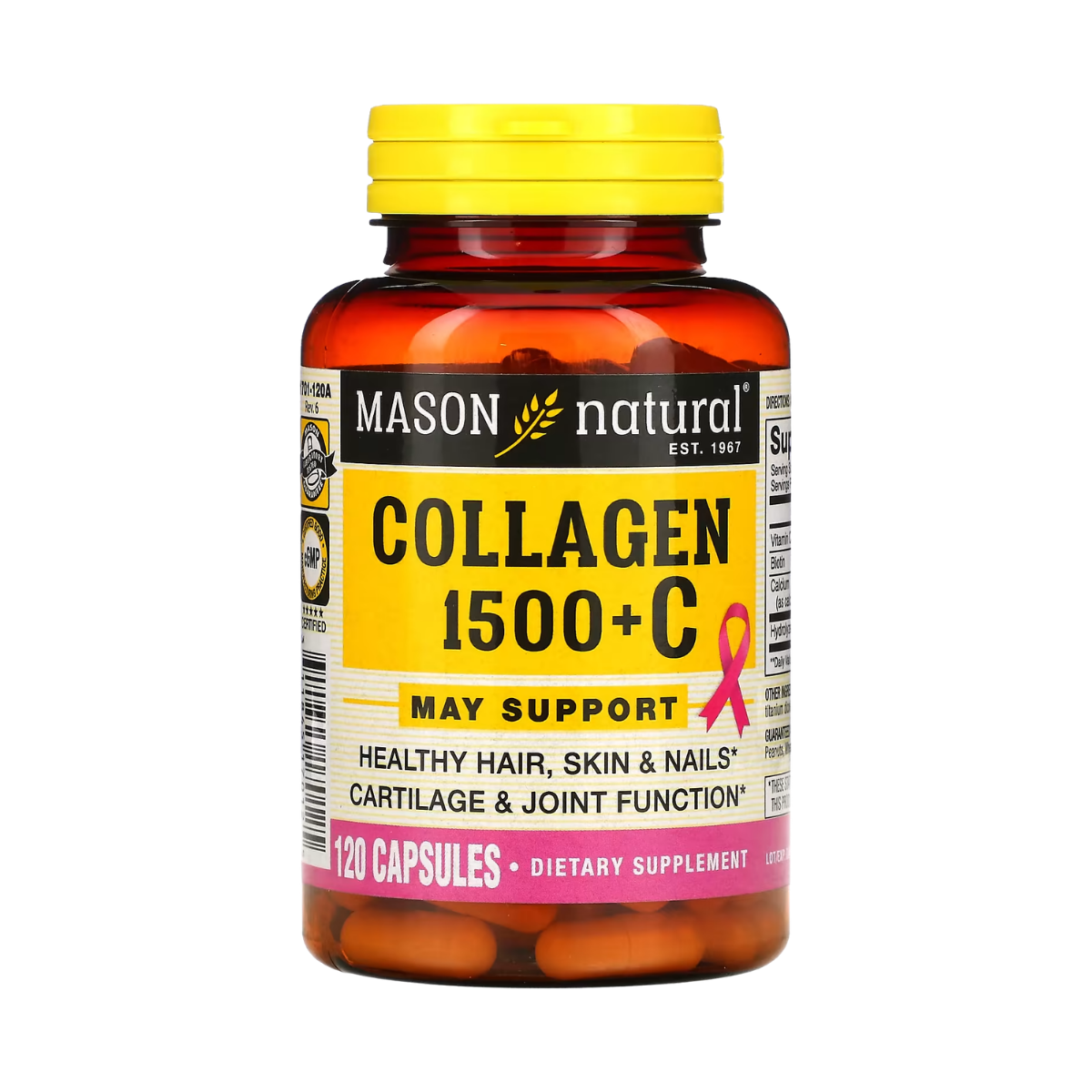 Colageno 1500 + C 120 Caps Mason Natural