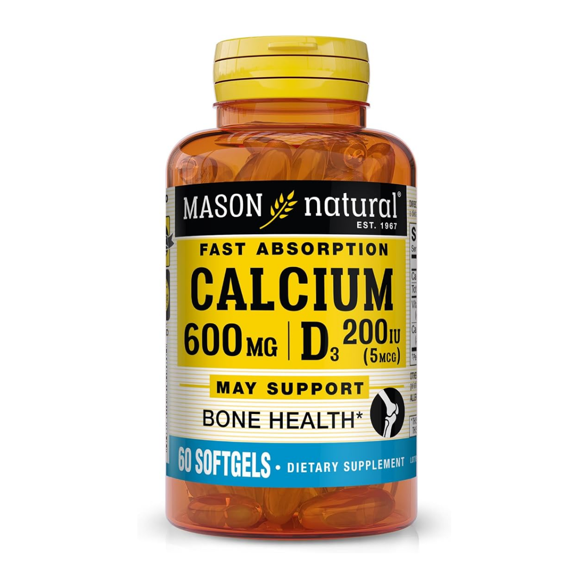 Calcio Citrato + D3 60 Caps Mason Natural