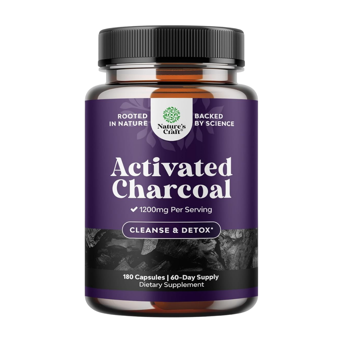 Activated Charcoal 1200 MG 180 Caps Nature's Craft