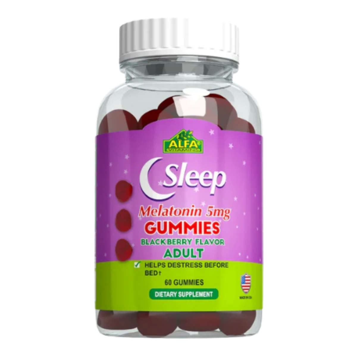 Melatonin 5 MG 60 Gummies Adultos Alfa