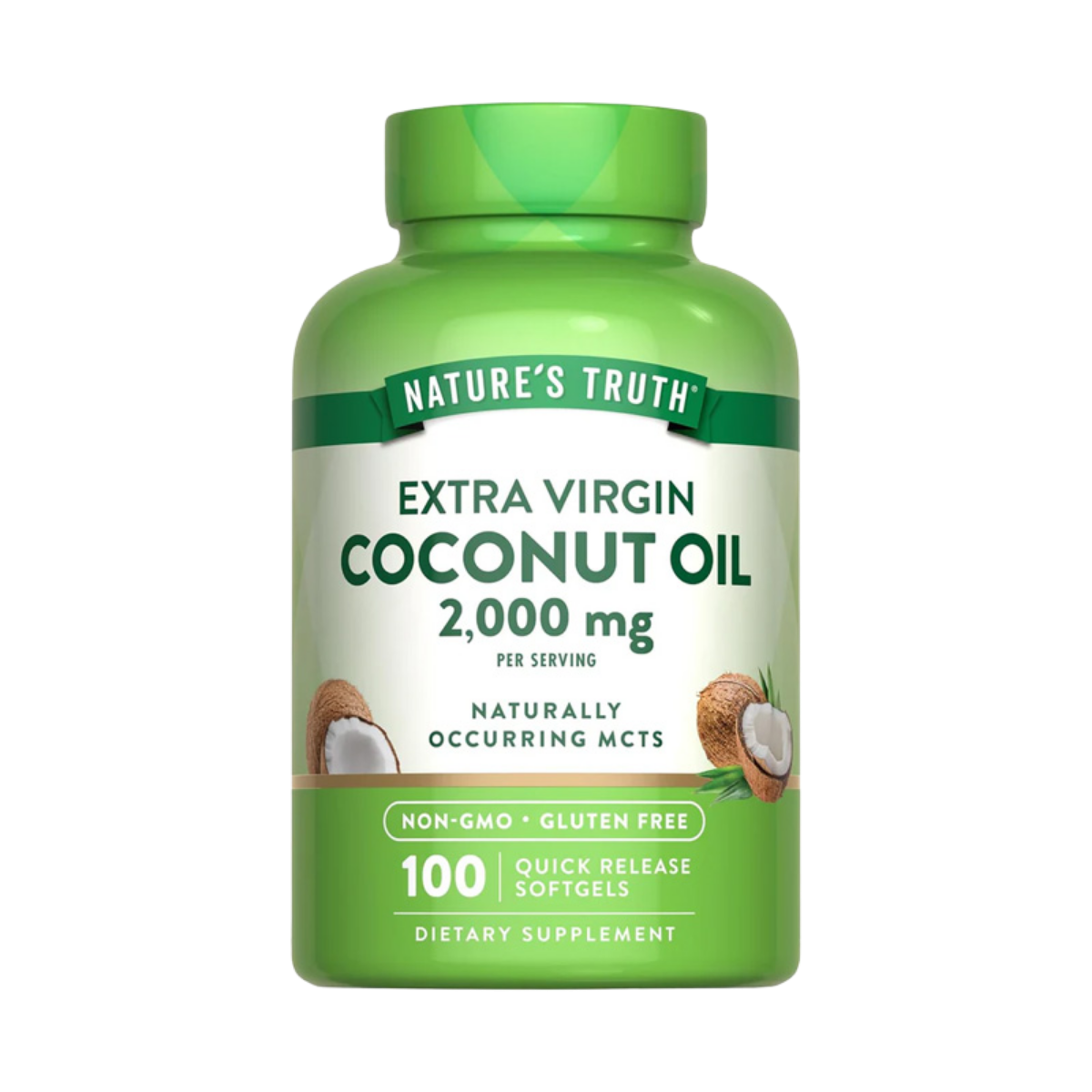 Aceite de Coco Extra Virgen 2000 MG 100 Softgels Nature's Truth