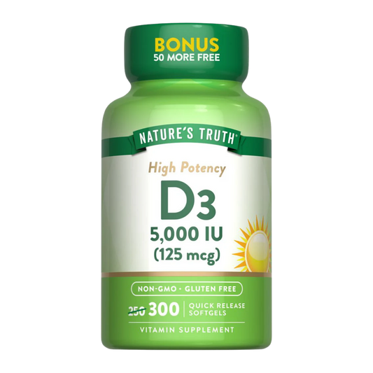Vitamina D3 5000 125 MCG 300 Caps Nature's Truth