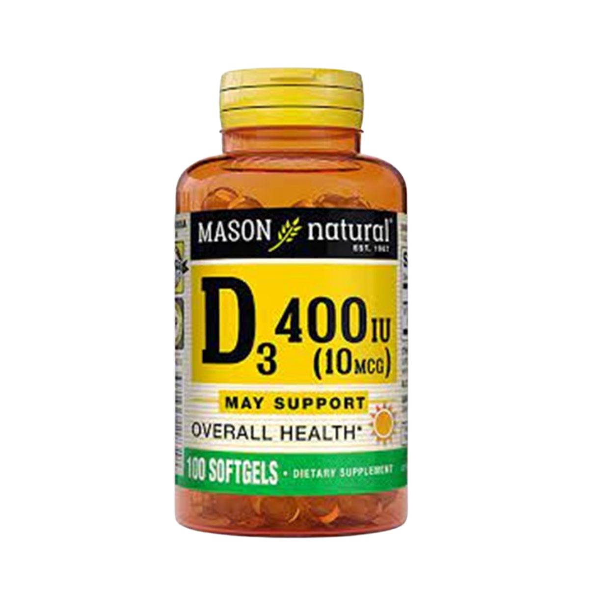 Vitamina D3 400 IU 100 Caps Mason Natural