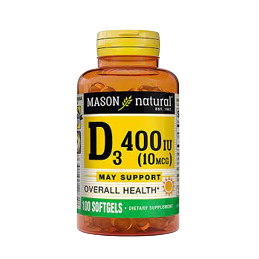 Vitamina D3 400 IU 100 Caps Mason Natural