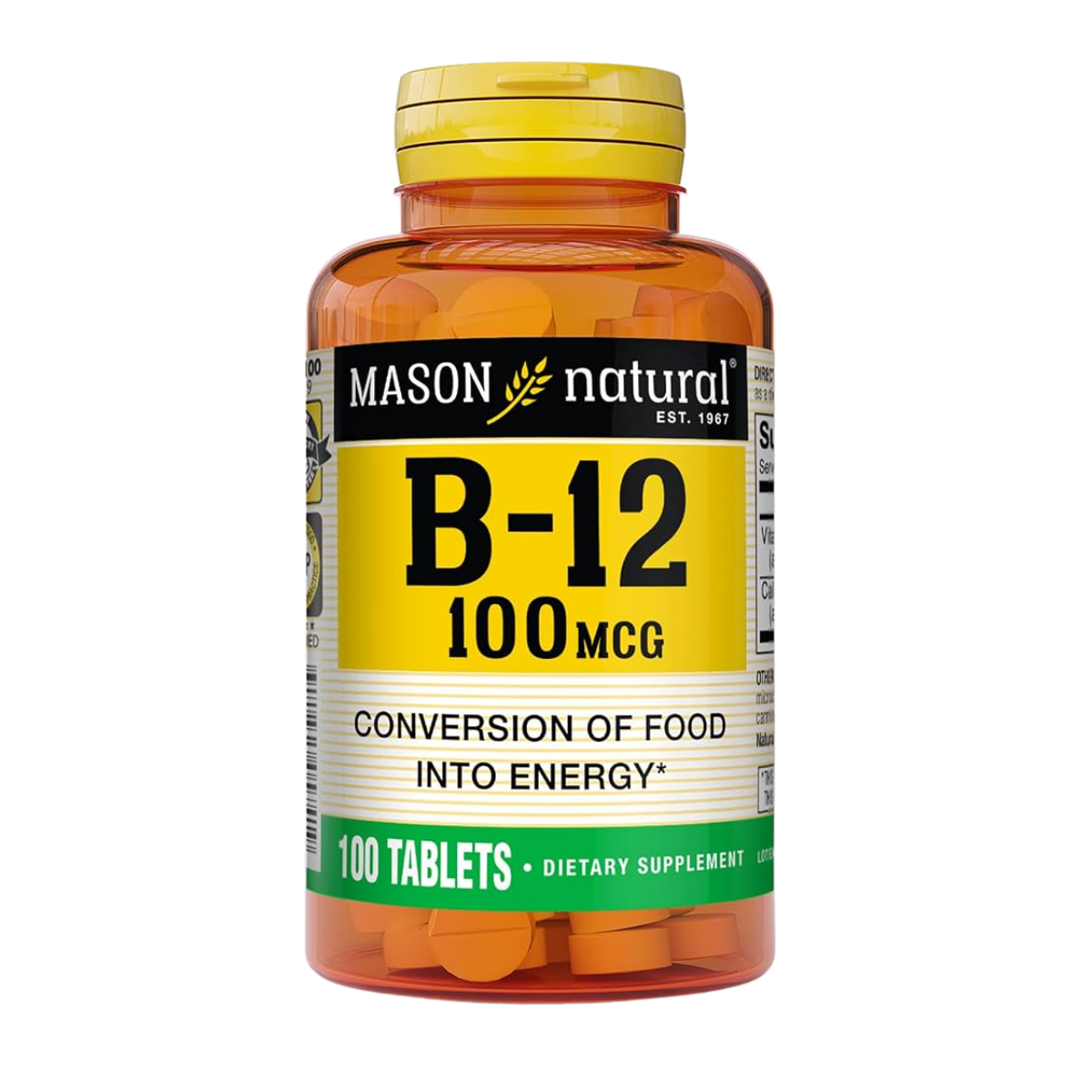 Vitamina B12 100 MCG 100 Tabs Mason Natural