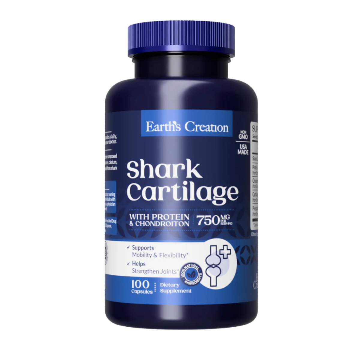 Shark Cartilage 750mg 100 Caps Earths Creation