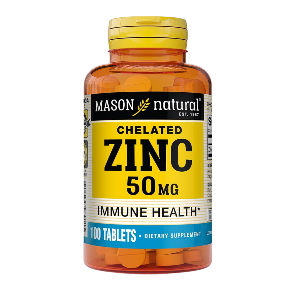 Zinc 50 MG 100 Caps Mason Natural