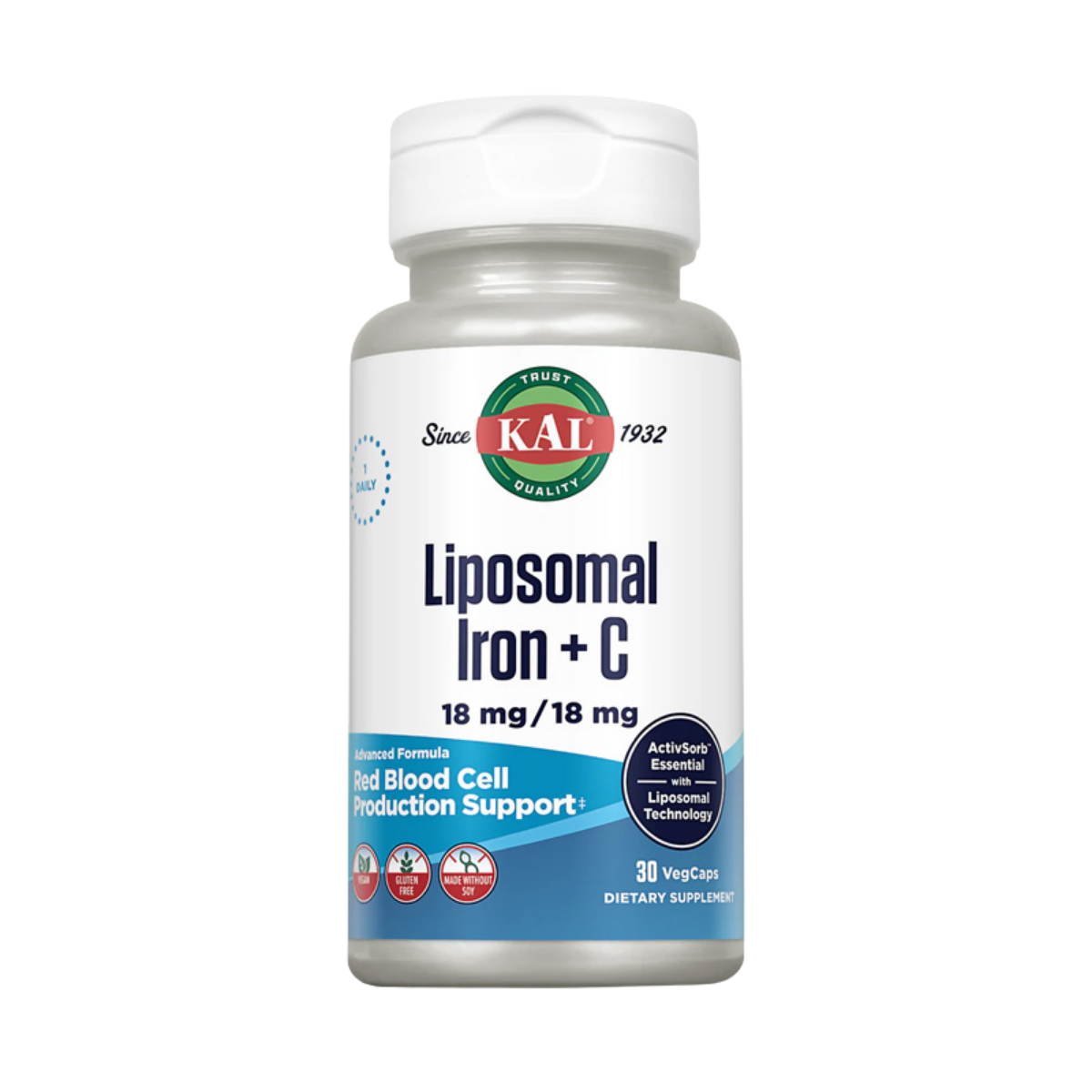 Liposomal Iron + C 18 MG 30 Caps KAL