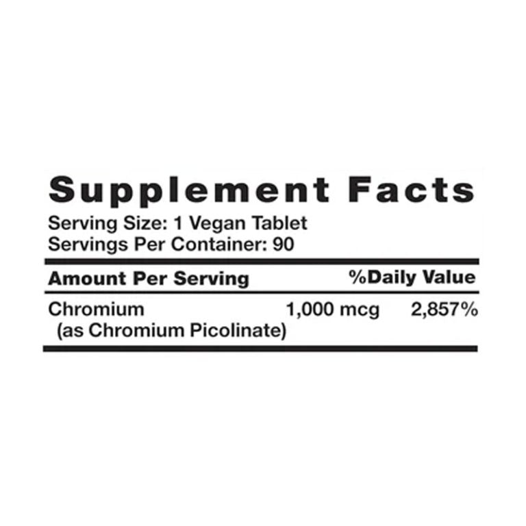 Chromium Picolinate 1000 MCG 90 Tabs Nature's Truth