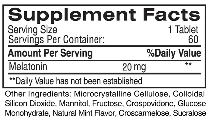 Melatonina Sublingual 20MG Earths Creation